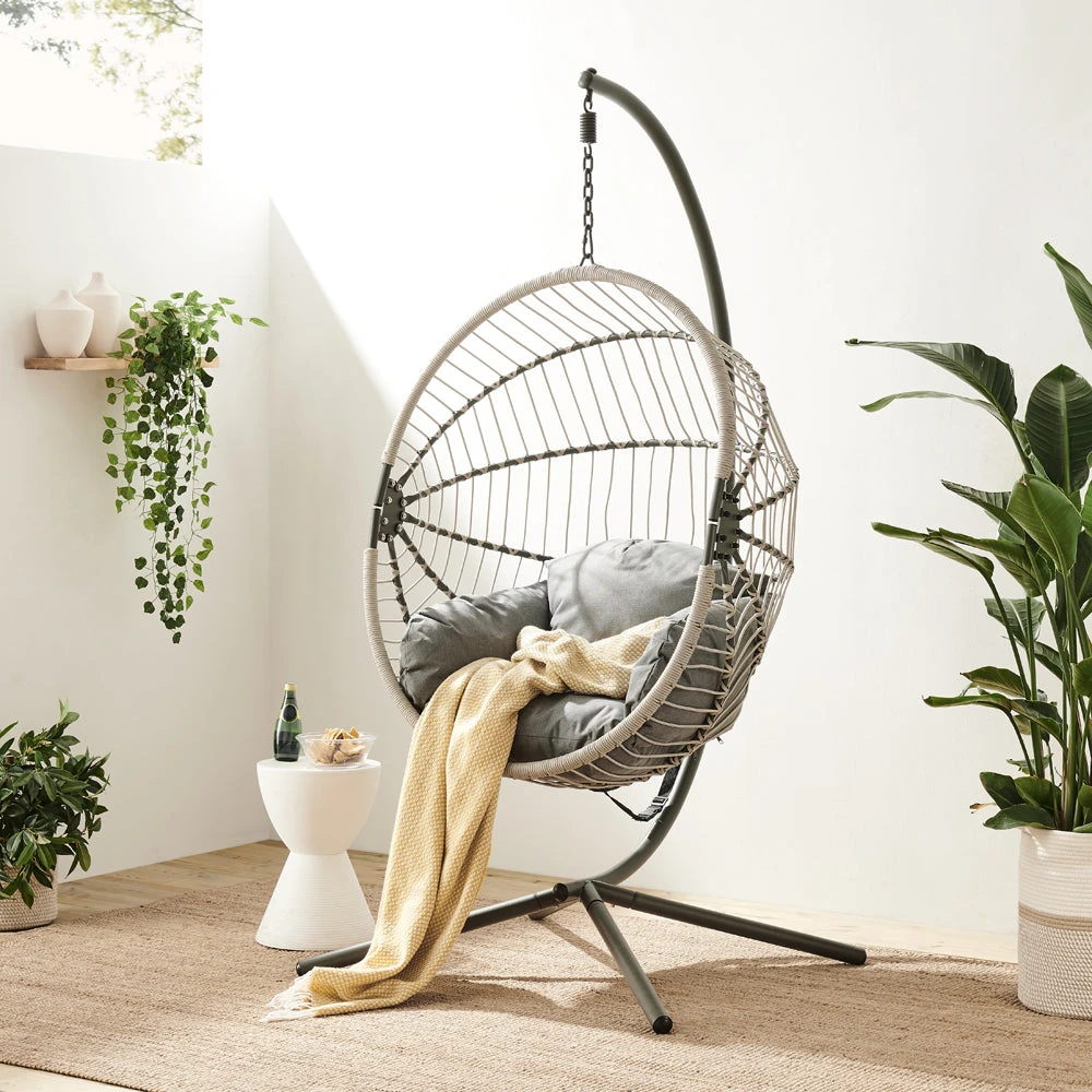 Harrington Rattan + Rope Indoor Outdoor SINGLE Hanging Chair 3 Harrington Rattan + Rope Indoor Outdoor SINGLE Hanging Chair