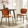 Kelmarsh Set Of 2 Orange Velvet Upholstered Dining Chairs 2 Kelmarsh Set Of 2 Orange Velvet Upholstered Dining Chairs -FINZ Furniture Shop 20218874