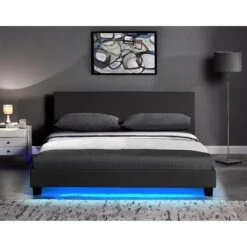 URSA Black PU Leather Bed Frame With LED On Footend 16 URSA Black PU Leather Bed Frame With LED On Footend -FINZ Furniture Shop 2 d9955399 7541 4785 875a 9b184dc369e9