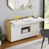 Yukon High Gloss White 2 In 1 Desk Or Sideboard With Extendable Top 1 Yukon High Gloss White 2 In 1 Desk Or Sideboard With Extendable Top -FINZ Furniture Shop 3b5de809 7ec5 4ffc a7b2 98d599513751