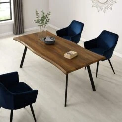 Kenora Wood Effect 150 Cm Dining Table With Curved Edges 4 Seater