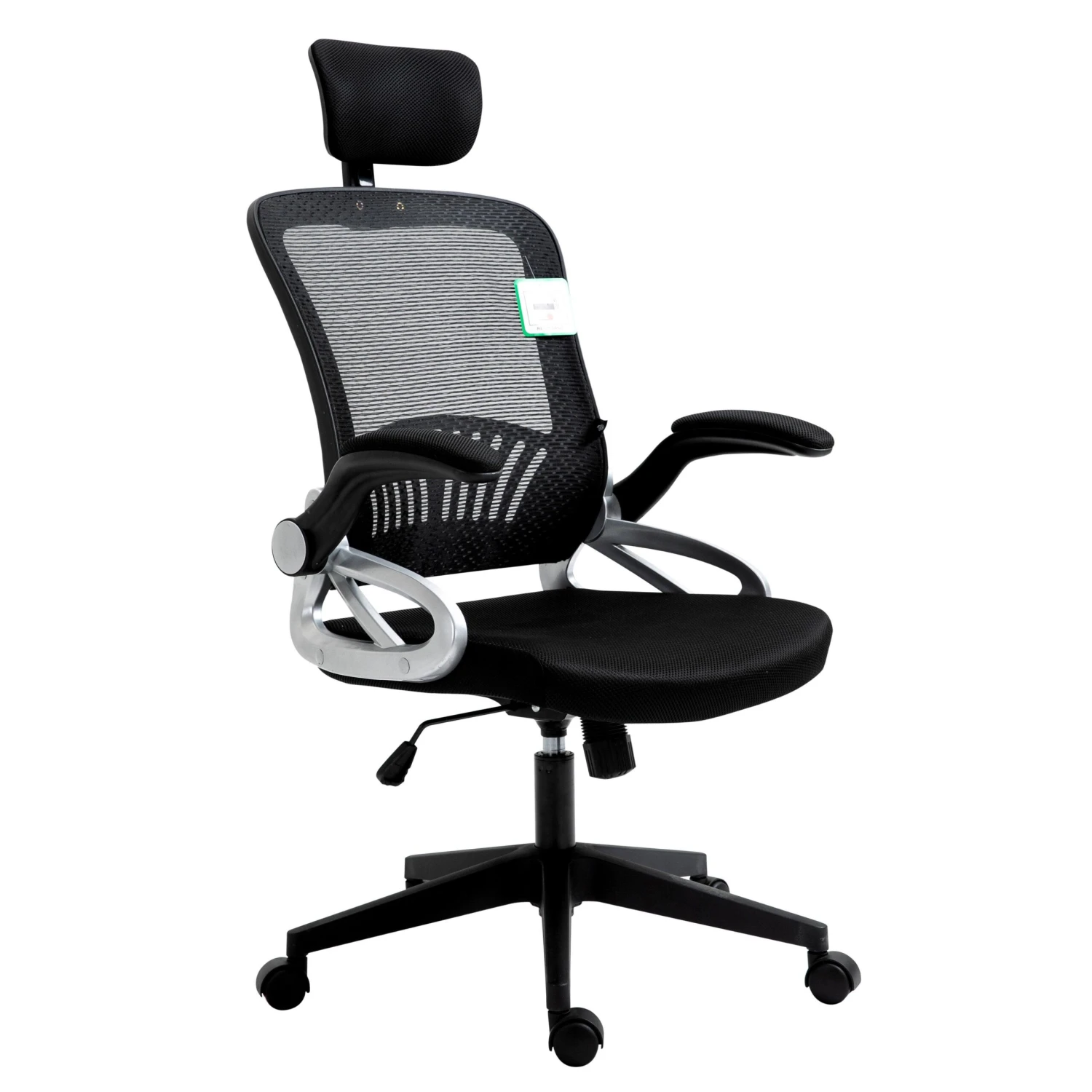 Mesh High Back Extra Padded Swivel Office Chair With Head Support & Adjustable Arms, Black 3 Mesh High Back Extra Padded Swivel Office Chair With Head Support & Adjustable Arms, Black