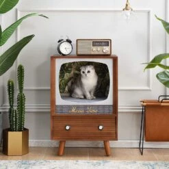 Vintage Style TV Cat Condo