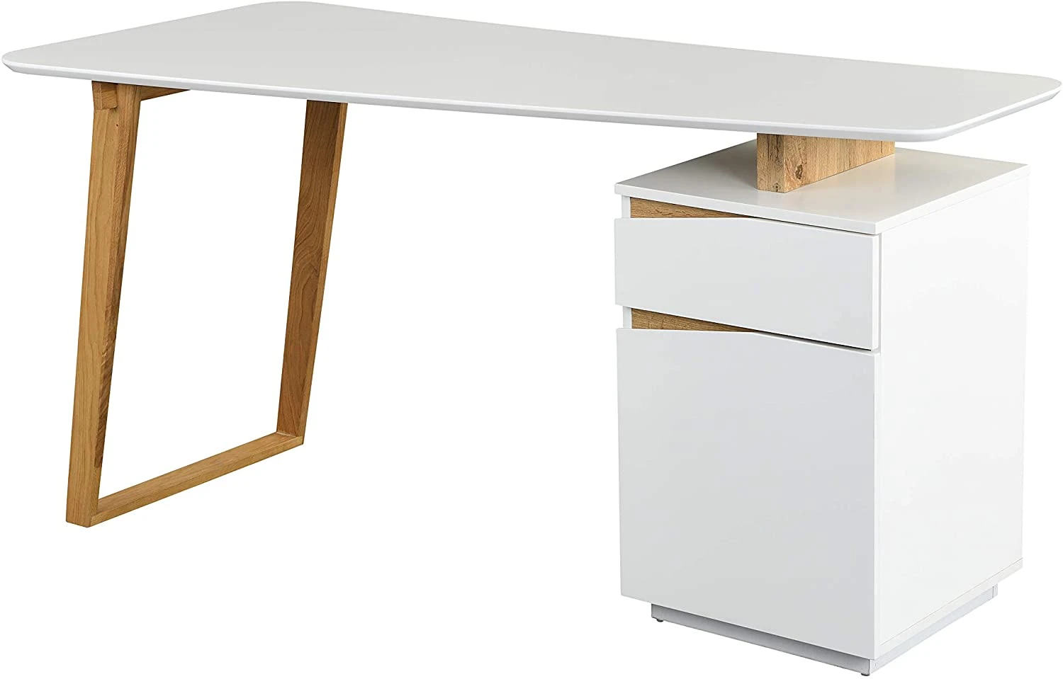 Soren Oak And White Desk With Cupboard 5 Soren Oak And White Desk With Cupboard - Image 3