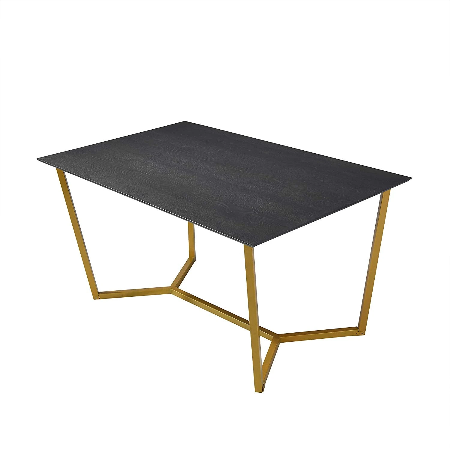 SIERRE 6 Seater Dark Oak Dining Table With Geometric Metal Legs 6 SIERRE 6 Seater Dark Oak Dining Table With Geometric Metal Legs - Image 4