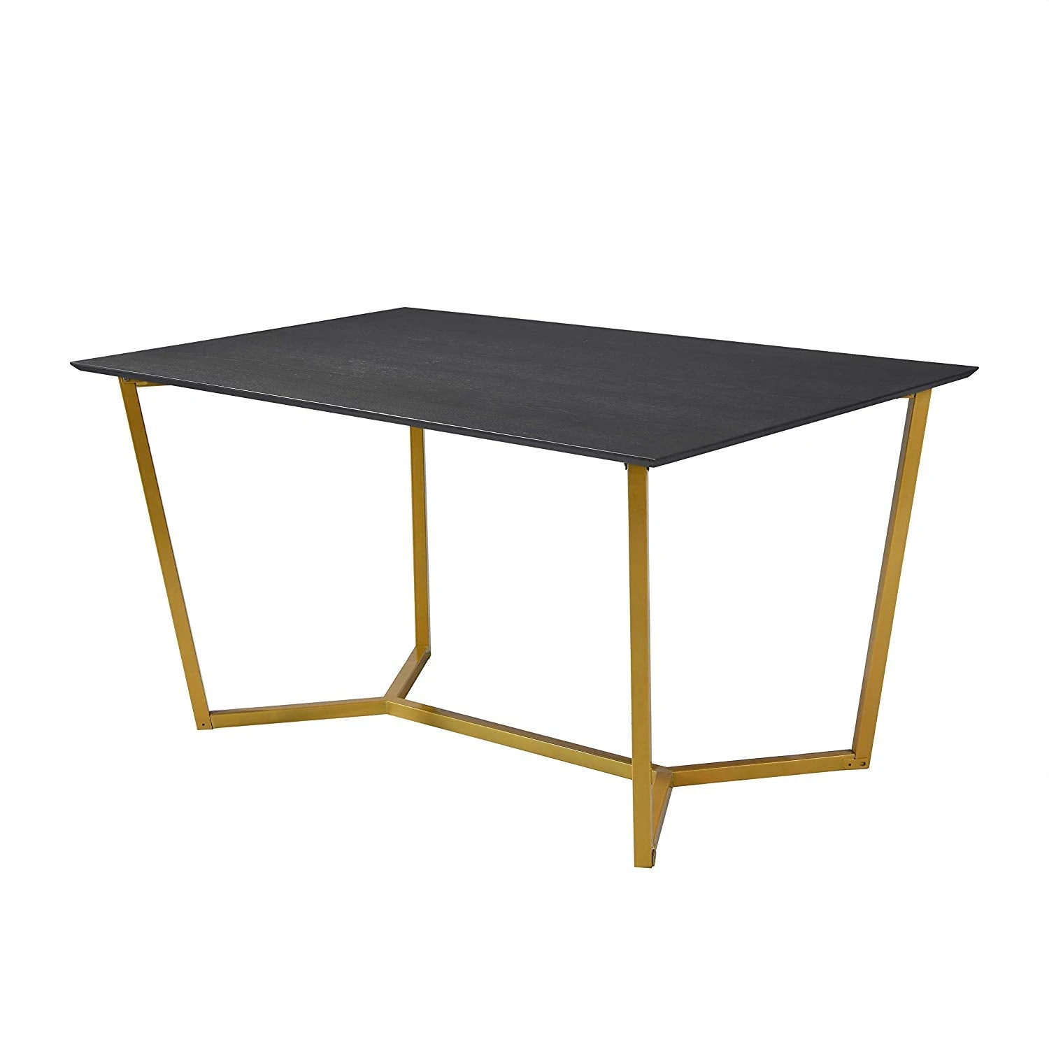 SIERRE 6 Seater Dark Oak Dining Table With Geometric Metal Legs 5 SIERRE 6 Seater Dark Oak Dining Table With Geometric Metal Legs - Image 3