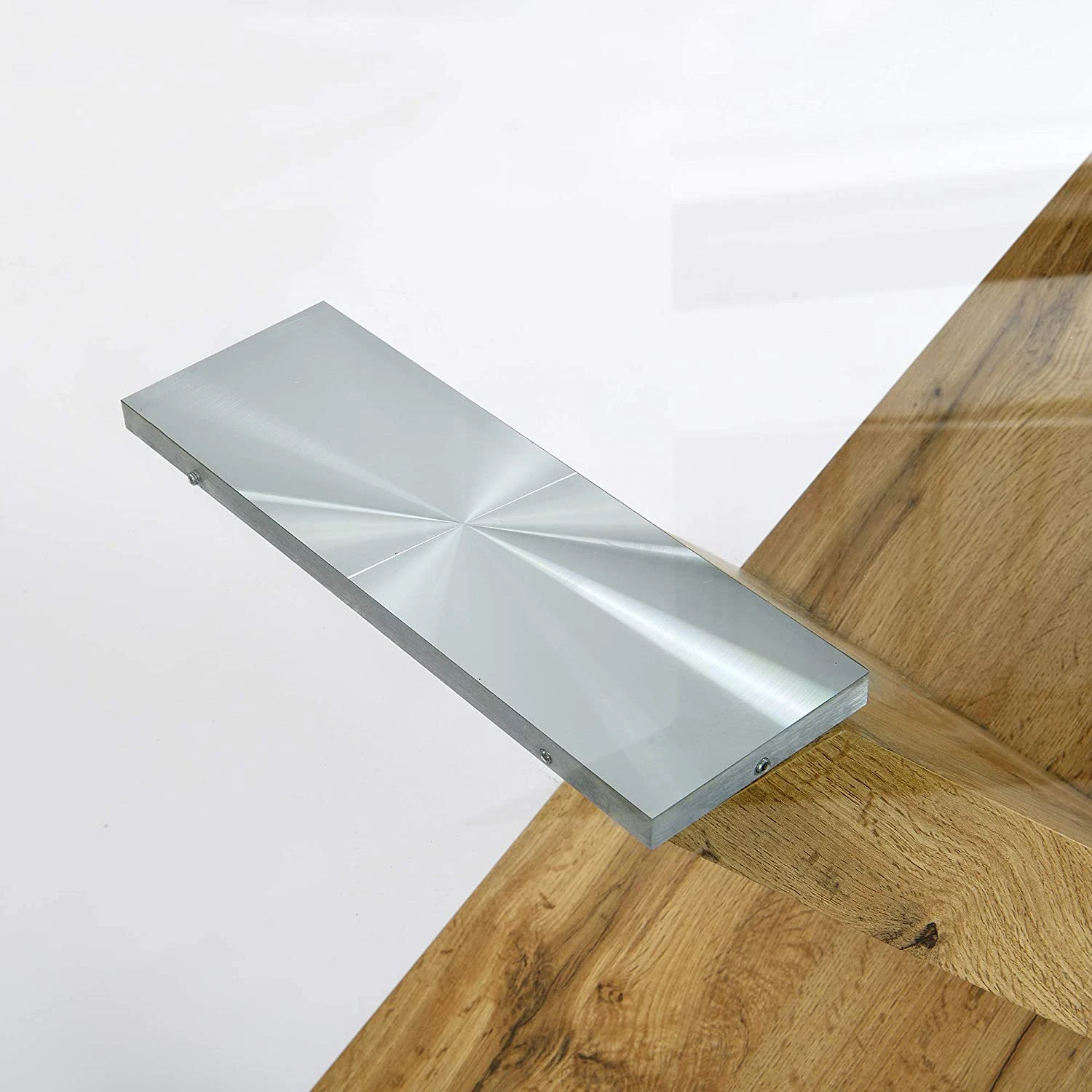 Orillia Oak Effect 160 Cm Dining Tablewith Clear Glass Top 8 Orillia Oak Effect 160 Cm Dining Tablewith Clear Glass Top - Image 6