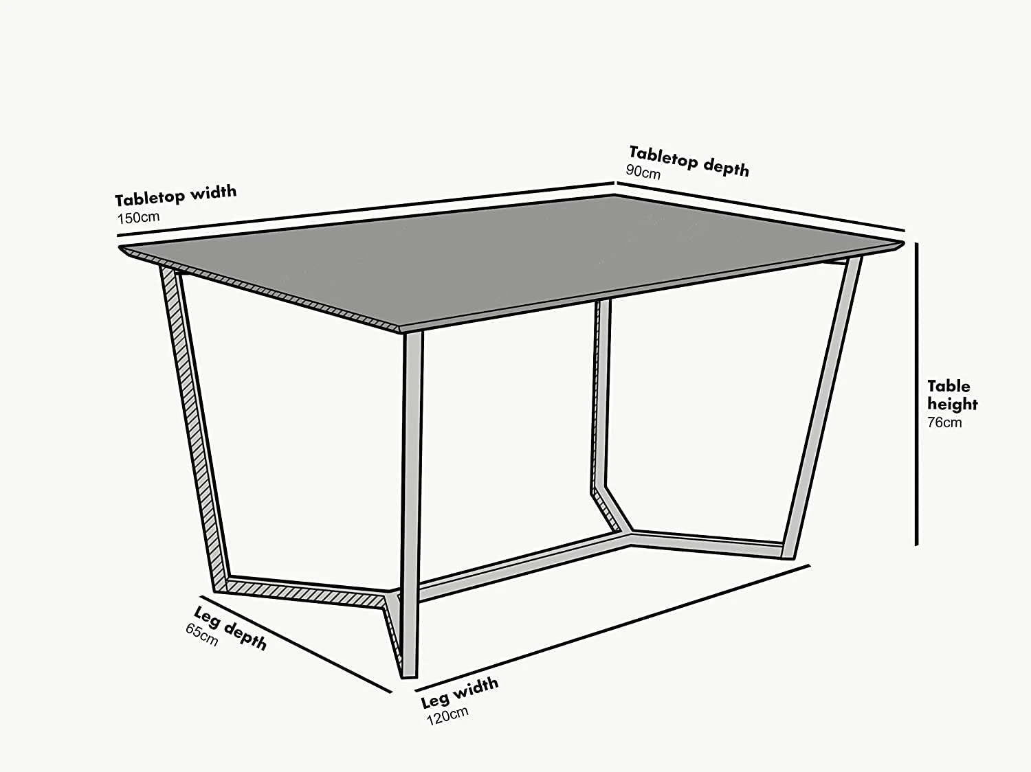 SIERRE 6 Seater Dark Oak Dining Table With Geometric Metal Legs 8 SIERRE 6 Seater Dark Oak Dining Table With Geometric Metal Legs - Image 6