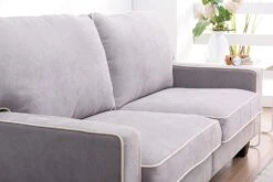 Sherbrook 3 Seater Fabric Sofa With Contrasting Trim In Light Grey Fabric 15 Sherbrook 3 Seater Fabric Sofa With Contrasting Trim In Light Grey Fabric -FINZ Furniture Shop 81Lil gqTIL. AC SL1500