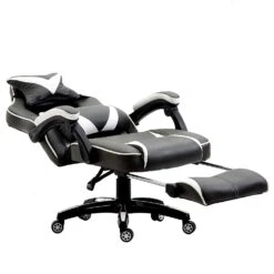 High Back Recliner Gaming Swivel Chair With Footrest & Adjustable Lumbar & Head Cushion, MR49 Black & White 16 High Back Recliner Gaming Swivel Chair With Footrest & Adjustable Lumbar & Head Cushion, MR49 Black & White -FINZ Furniture Shop 81eF0IsHFsL. SL1500