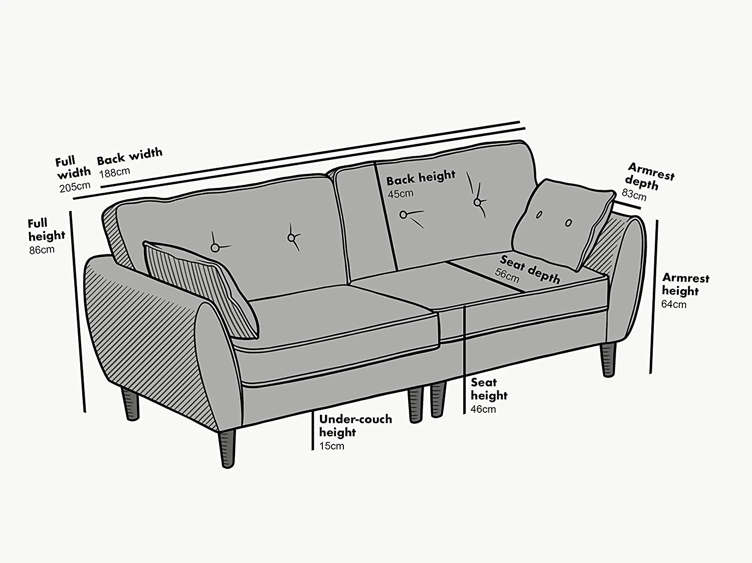 Brooks Fabric Sofa Range In Stone Beige 13 Brooks Fabric Sofa Range In Stone Beige - Image 11