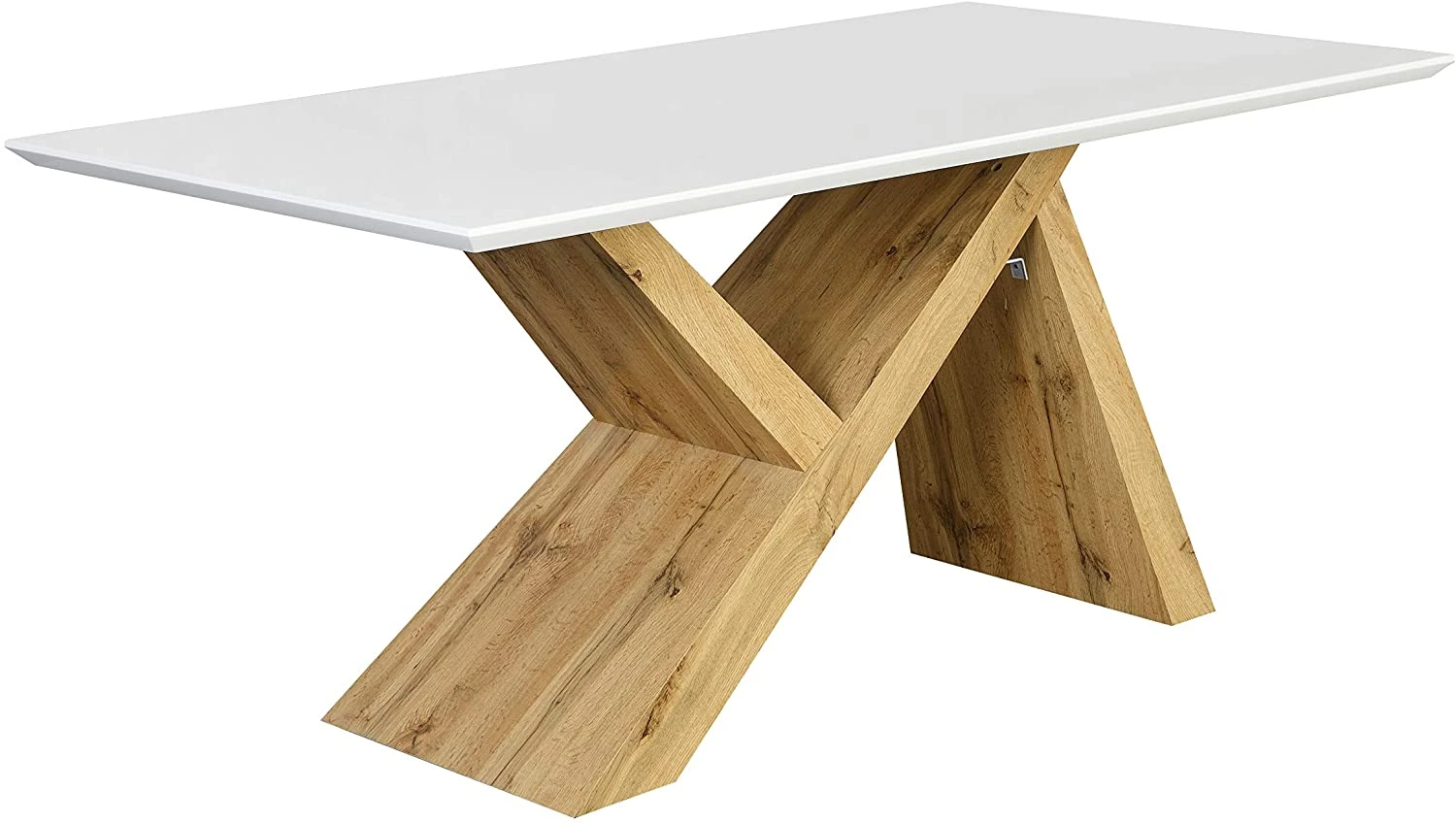 Orillia Oak Effect 160 Cm Dining Tablewith White Top 4 Orillia Oak Effect 160 Cm Dining Tablewith White Top - Image 2