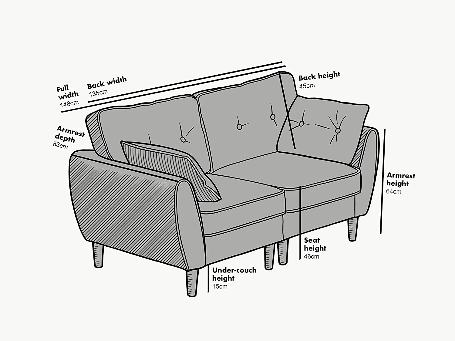 Brooks Fabric Sofa Range In Stone Beige 6 Brooks Fabric Sofa Range In Stone Beige - Image 4