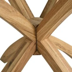 Lugano 110cm Round Glass Top Solid Oak Legs Dining Table -FINZ Furniture Shop 81yHJefT7nL. SL1500