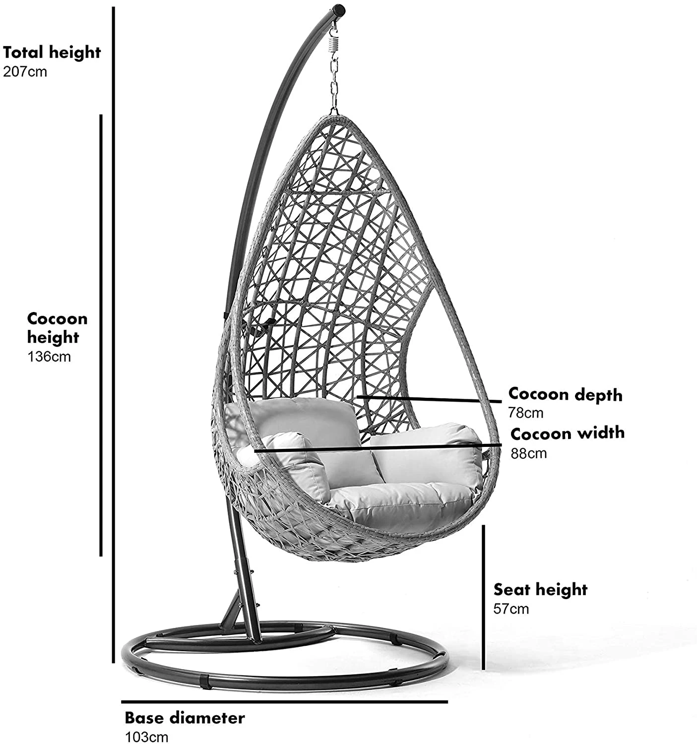 Indra Rattan Hanging Egg Chair 7 Indra Rattan Hanging Egg Chair - Image 5