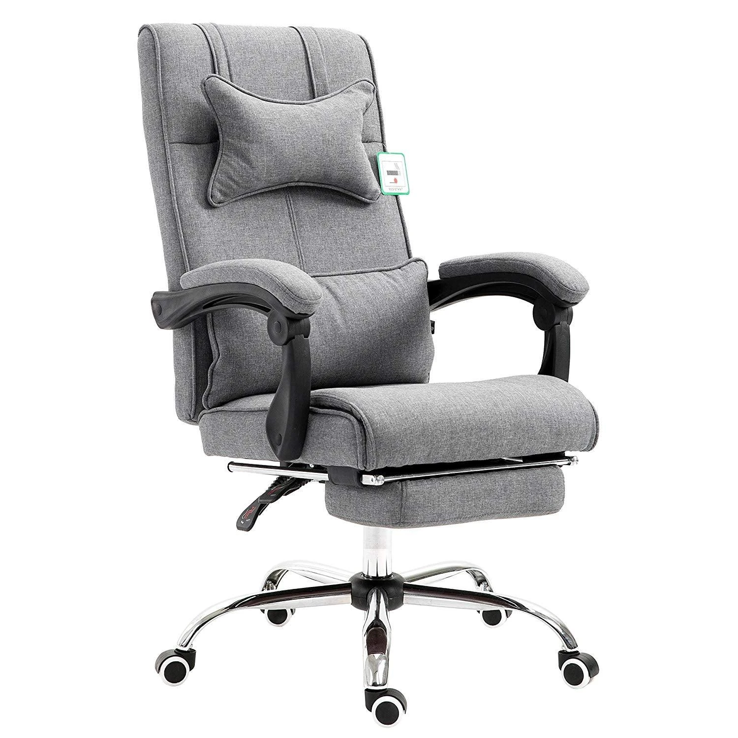 Lawrence Executive Reclining Chair With Foot And Headrest In Grey 3 Lawrence Executive Reclining Chair With Foot And Headrest In Grey