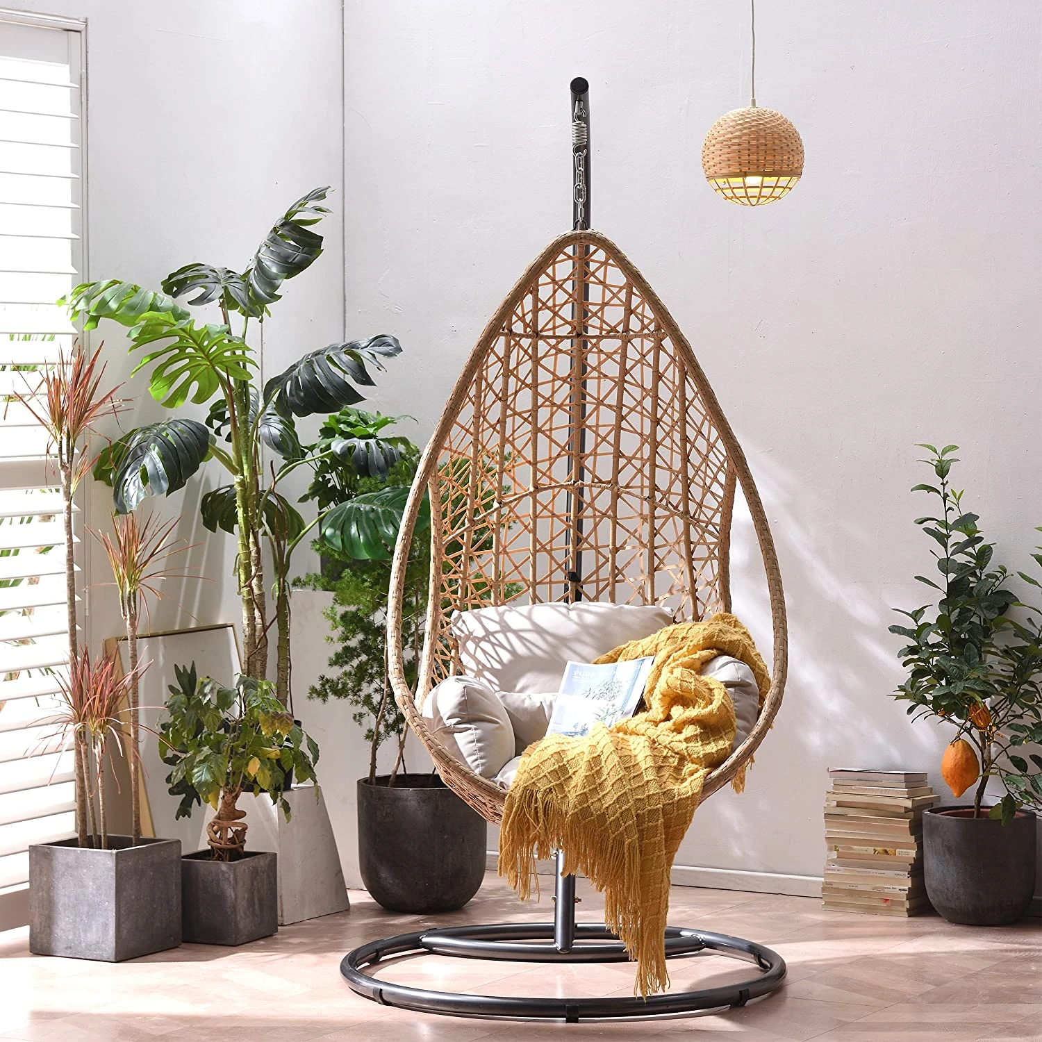 Indra Rattan Hanging Egg Chair 4 Indra Rattan Hanging Egg Chair - Image 2