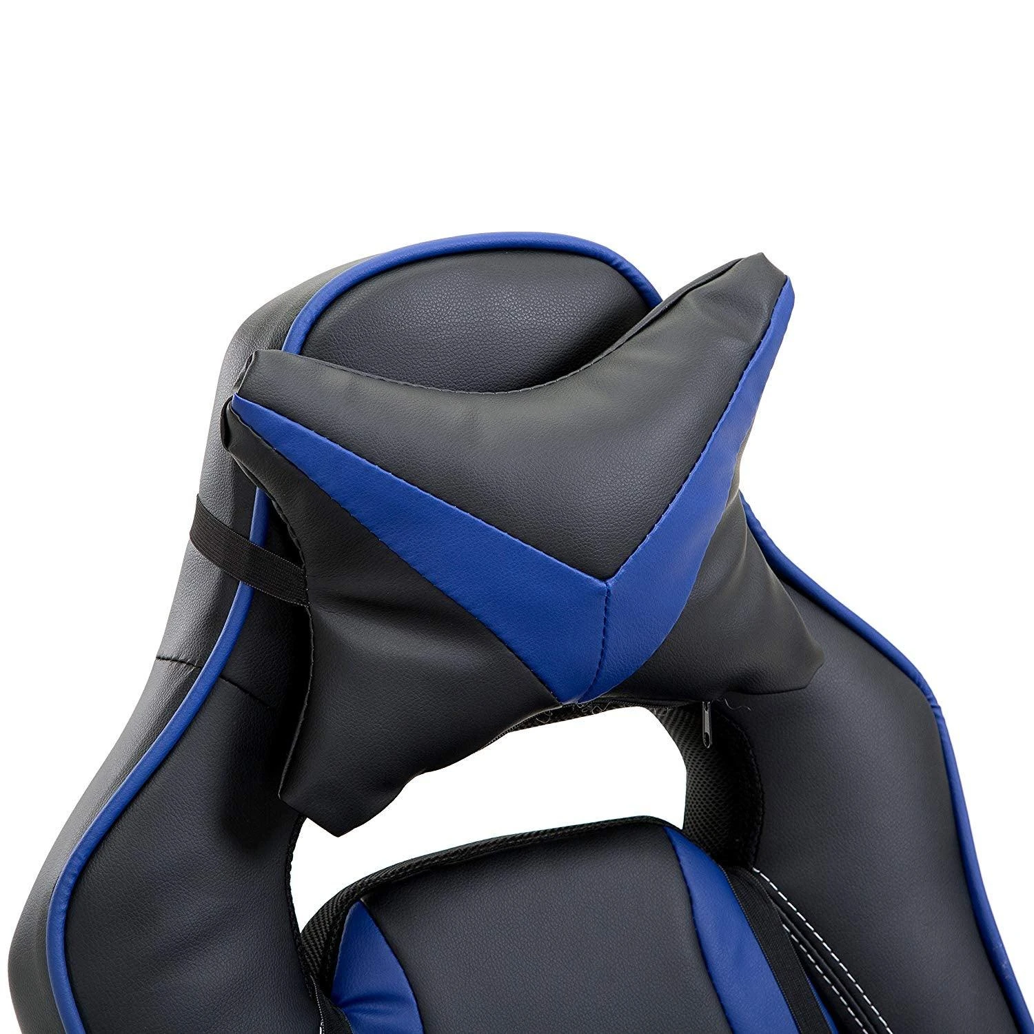 High Back Recliner Gaming Swivel Chair With Footrest & Adjustable Lumbar & Head Cushion, MR49 Black & Blue 8 High Back Recliner Gaming Swivel Chair With Footrest & Adjustable Lumbar & Head Cushion, MR49 Black & Blue - Image 6