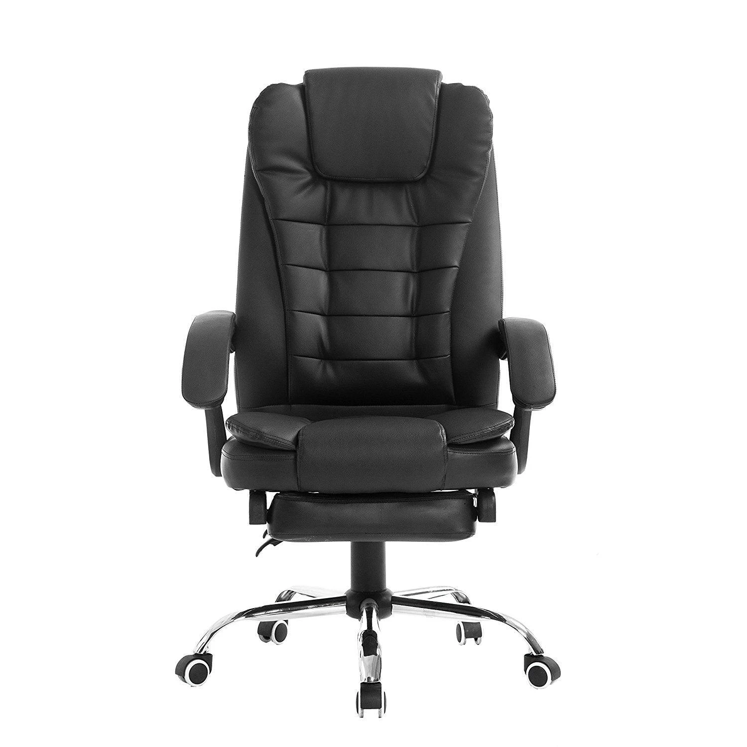 Luxury Extra Padded High Back Recline Faux Leather Relaxing Executive Chair With Footrest, MR34 Black 7 Luxury Extra Padded High Back Recline Faux Leather Relaxing Executive Chair With Footrest, MR34 Black - Image 5