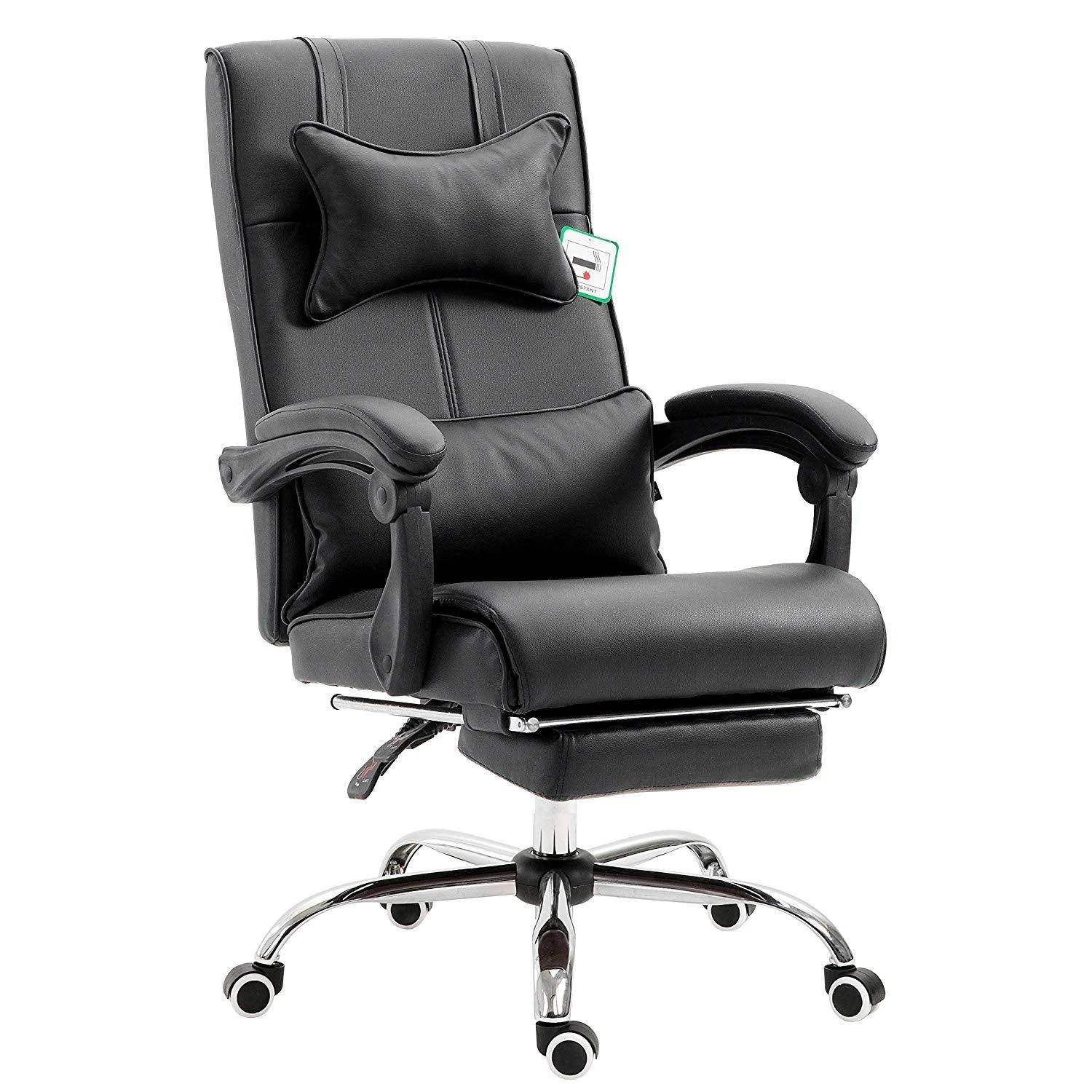 Lawrence Executive Reclining Chair With Foot And Headrest In Black 3 Lawrence Executive Reclining Chair With Foot And Headrest In Black