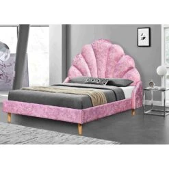 Cherry Tree Furniture ARIEL Pink Crushed Velvet Upholstered Kid's Princess Bed With Scalloped Headboard 11 Cherry Tree Furniture ARIEL Pink Crushed Velvet Upholstered Kid's Princess Bed With Scalloped Headboard -FINZ Furniture Shop 91OrEPzgyxL. AC SL1500