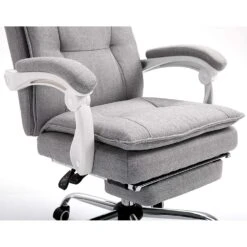 Executive Double Layer Padding Recline Office Desk Chair With Footrest, MR77 Grey Fabric 18 Executive Double Layer Padding Recline Office Desk Chair With Footrest, MR77 Grey Fabric -FINZ Furniture Shop 91lB88quT7L. SL1500