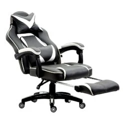High Back Recliner Gaming Swivel Chair With Footrest & Adjustable Lumbar & Head Cushion, MR49 Black & White 15 High Back Recliner Gaming Swivel Chair With Footrest & Adjustable Lumbar & Head Cushion, MR49 Black & White -FINZ Furniture Shop 91tBrscMw9L. SL1500