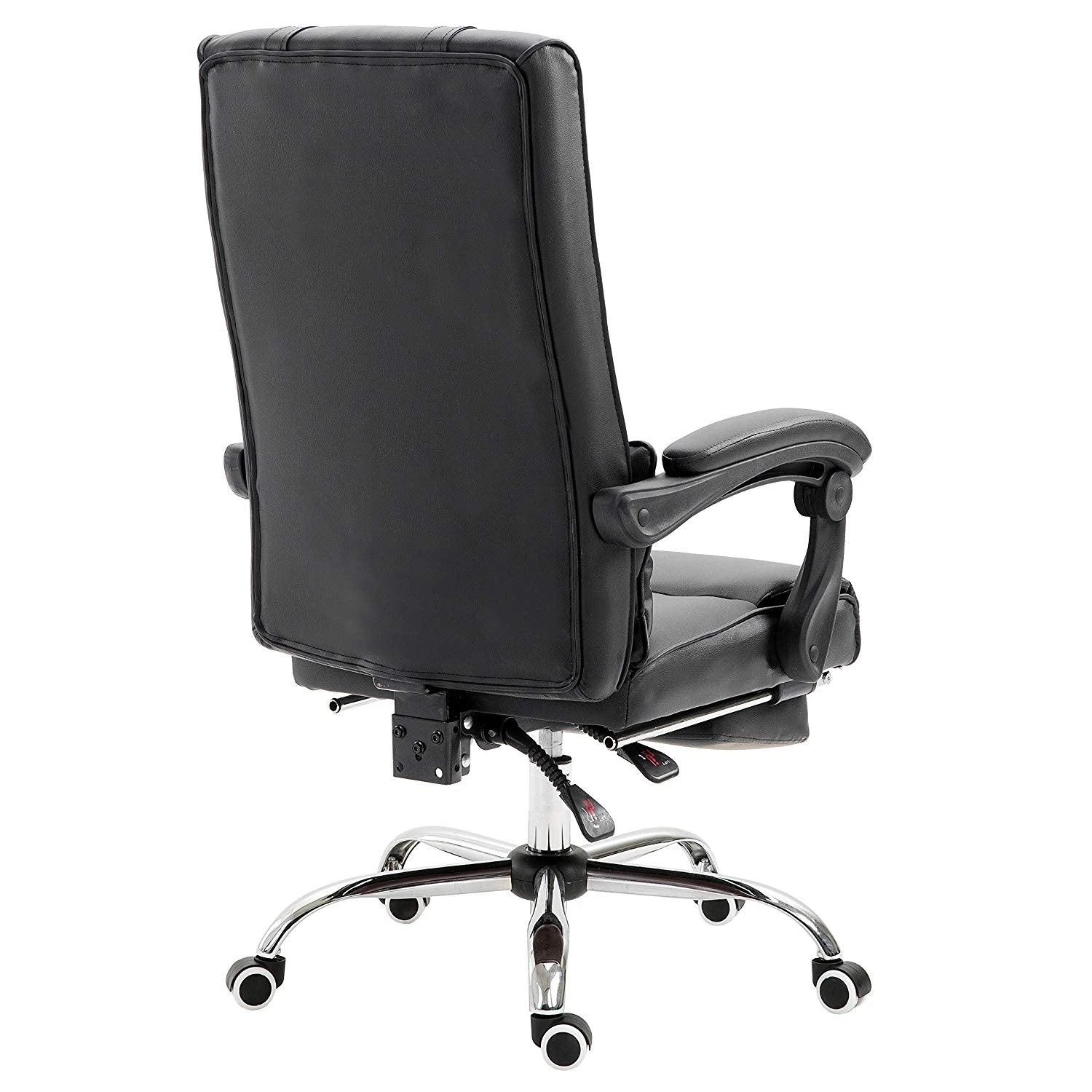 Lawrence Executive Reclining Chair With Foot And Headrest In Black 6 Lawrence Executive Reclining Chair With Foot And Headrest In Black - Image 4