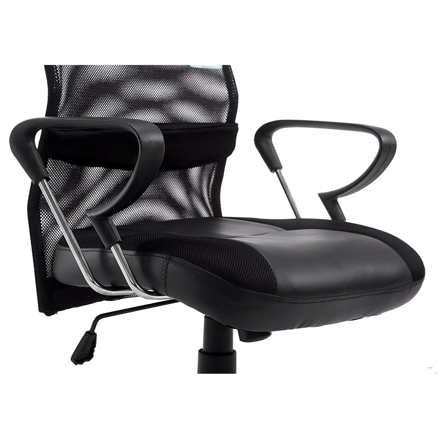 Sleek Design High Back Mesh Fabric Swivel Office Chair With Chrome Base, MO57 Black 7 Sleek Design High Back Mesh Fabric Swivel Office Chair With Chrome Base, MO57 Black - Image 5