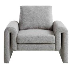 Hampstead Grey Boucle Curved Armchair 15 Hampstead Grey Boucle Curved Armchair -FINZ Furniture Shop ACH 2161 GREY BOUCLE WB1