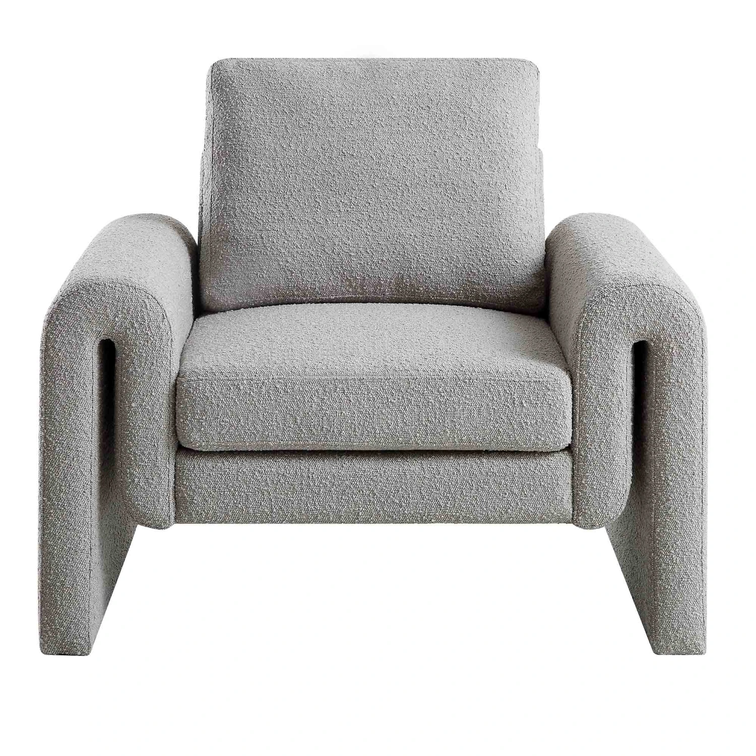 Hampstead Grey Boucle Curved Armchair 5 Hampstead Grey Boucle Curved Armchair - Image 3