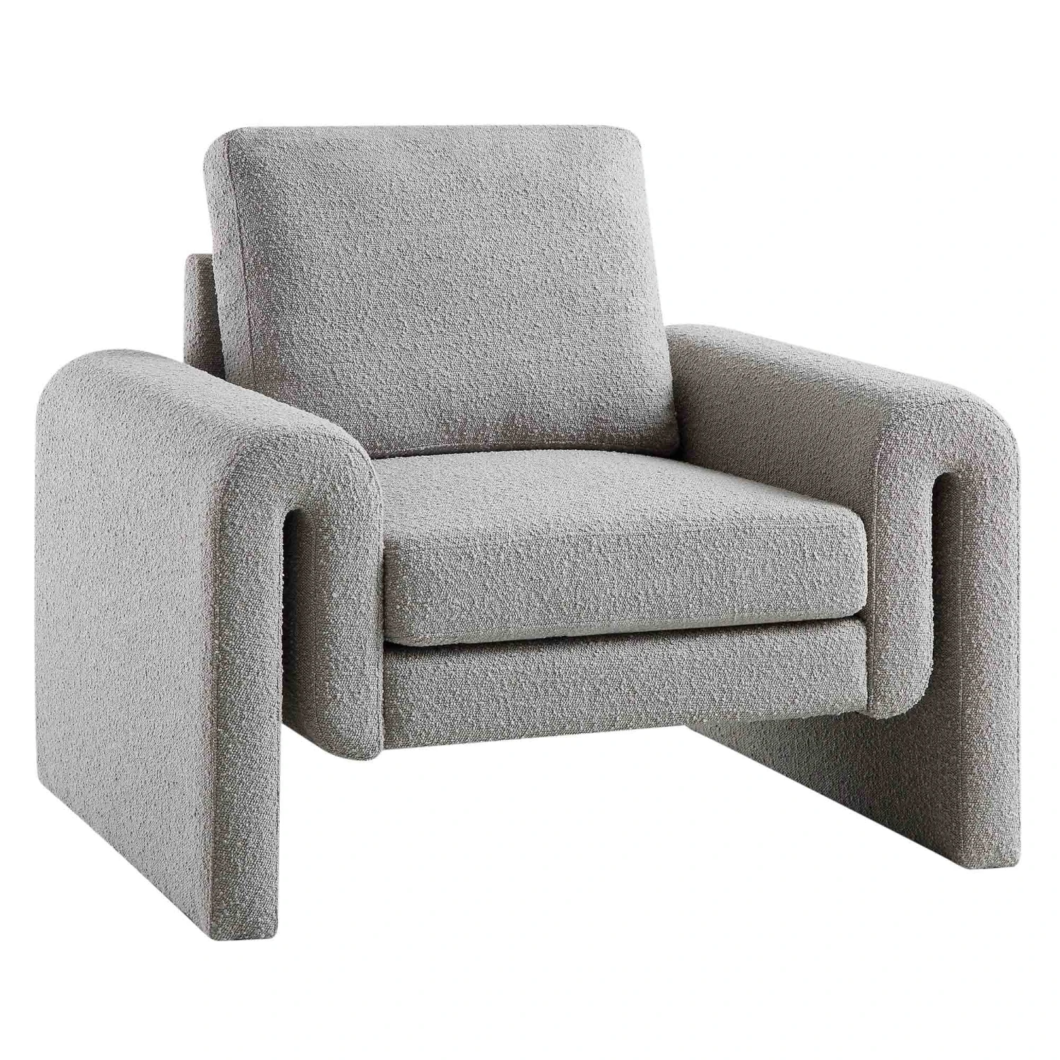 Hampstead Grey Boucle Curved Armchair 7 Hampstead Grey Boucle Curved Armchair - Image 5