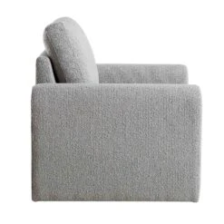 Hampstead Grey Boucle Curved Armchair 18 Hampstead Grey Boucle Curved Armchair -FINZ Furniture Shop ACH 2161 GREY BOUCLE WB3