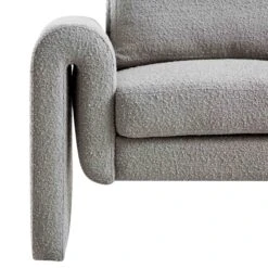Hampstead Grey Boucle Curved Armchair 21 Hampstead Grey Boucle Curved Armchair -FINZ Furniture Shop ACH 2161 GREY BOUCLE detail1