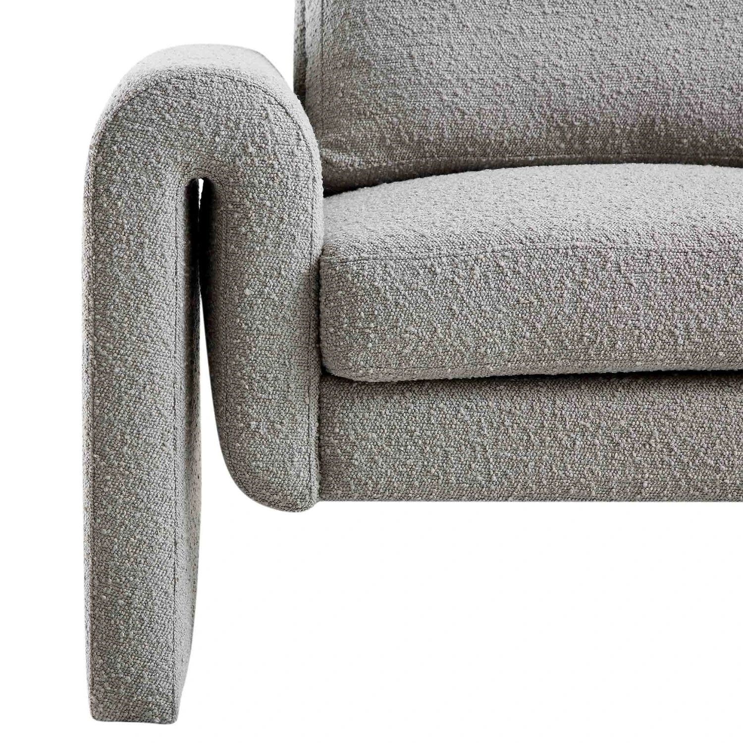 Hampstead Grey Boucle Curved Armchair 11 Hampstead Grey Boucle Curved Armchair - Image 9