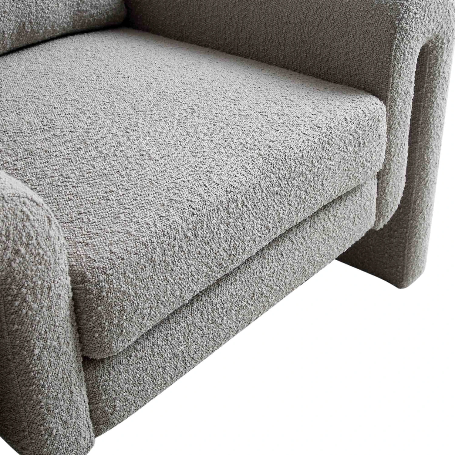 Hampstead Grey Boucle Curved Armchair 12 Hampstead Grey Boucle Curved Armchair - Image 10