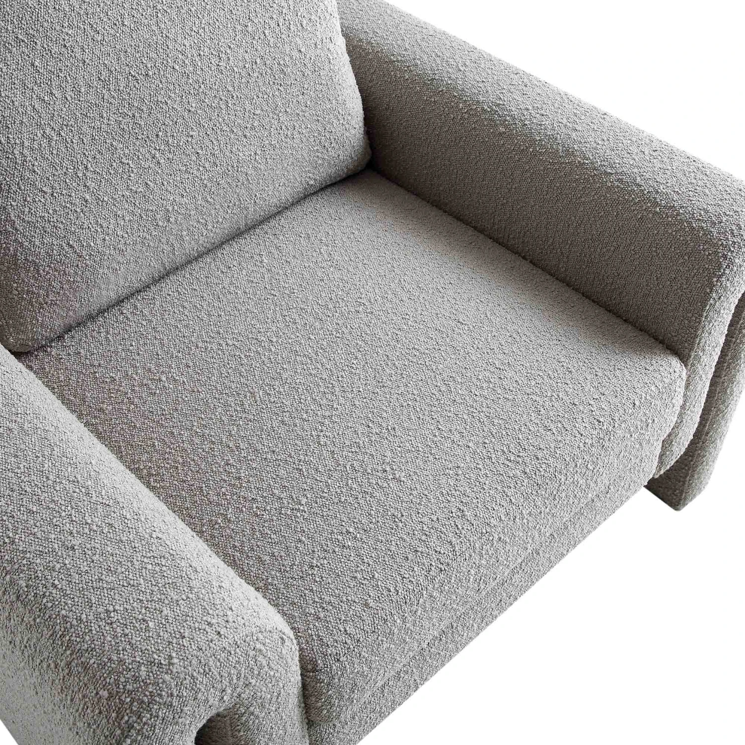 Hampstead Grey Boucle Curved Armchair 13 Hampstead Grey Boucle Curved Armchair - Image 11