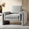 Hampstead Grey Boucle Curved Armchair 2 Hampstead Grey Boucle Curved Armchair -FINZ Furniture Shop ACH 2161 GREY BOUCLE main