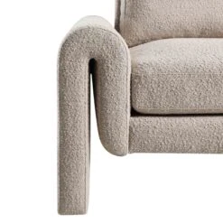 Hampstead Taupe Boucle Curved Armchair -FINZ Furniture Shop ACH 2161 TAUPE BOUCLE detail5