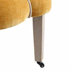 Barnard Scalloped Clam Chair, Mustard Chenille -FINZ Furniture Shop ACH 2163 MUSTARD CHENILLE detail3