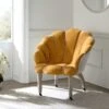 Barnard Scalloped Clam Chair, Mustard Chenille 2 Barnard Scalloped Clam Chair, Mustard Chenille -FINZ Furniture Shop ACH 2163 MUSTARD CHENILLE main