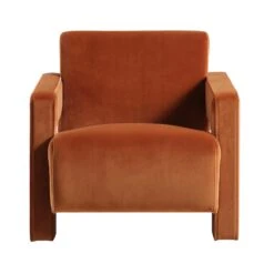 Brompton Sculptural Armchair, Rust Velvet 18 Brompton Sculptural Armchair, Rust Velvet -FINZ Furniture Shop ACH 2173 RUST VEL WB2
