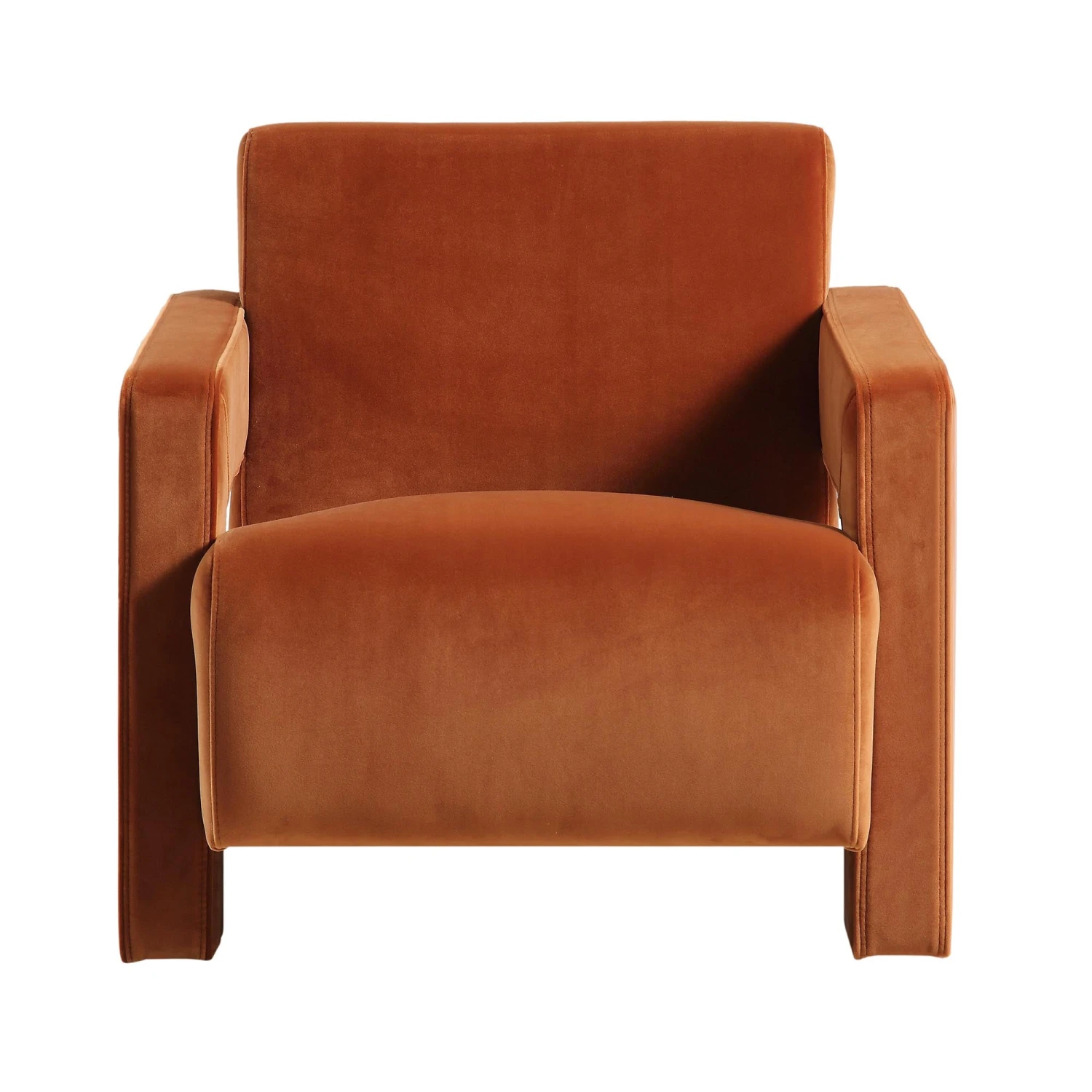 Brompton Sculptural Armchair, Rust Velvet 7 Brompton Sculptural Armchair, Rust Velvet - Image 5