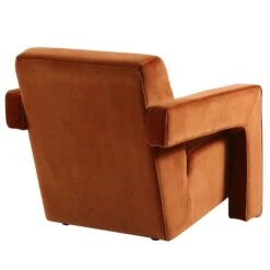 Brompton Sculptural Armchair, Rust Velvet 21 Brompton Sculptural Armchair, Rust Velvet -FINZ Furniture Shop ACH 2173 RUST VEL WB4