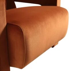 Brompton Sculptural Armchair, Rust Velvet 24 Brompton Sculptural Armchair, Rust Velvet -FINZ Furniture Shop ACH 2173 RUST VEL detail3