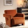 Brompton Sculptural Armchair, Rust Velvet 2 Brompton Sculptural Armchair, Rust Velvet -FINZ Furniture Shop ACH 2173 RUST VEL main