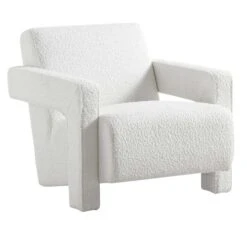 Brompton Sculptural Armchair, White Boucle 19 Brompton Sculptural Armchair, White Boucle -FINZ Furniture Shop ACH 2173 WHITE BOUCLE WB2