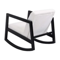 Fyne Ecru Boucle Rocking Armchair, Black Frame -FINZ Furniture Shop ACH 38 ECRU BLACK WB4