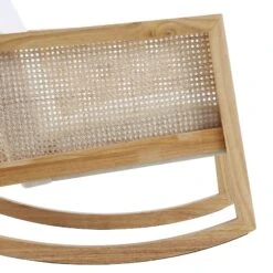 Fyne Ecru Boucle Rocking Armchair With Rattan Armrests 23 Fyne Ecru Boucle Rocking Armchair With Rattan Armrests -FINZ Furniture Shop ACH 40 ECRU NAT detail4