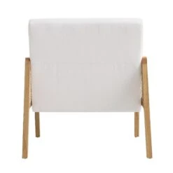 Fyne Beige Fabric Natural Frame Rattan Armchair -FINZ Furniture Shop ACH 608 BEIGEFAB NAT WB5